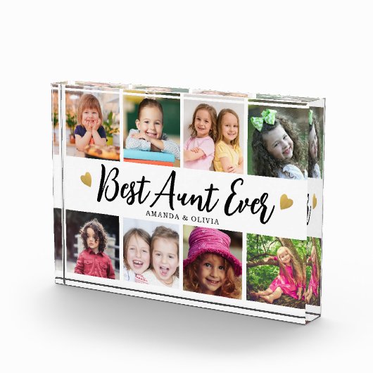 Bloc Photo Meilleure Tante Ever 8 photo Collage Heart Keepsak (Droite)