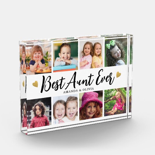 Bloc Photo Meilleure Tante Ever 8 photo Collage Heart Keepsak (Gauche)