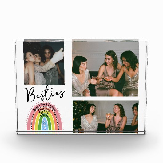 Bloc Photo Meilleurs amis Forever Rainbow Name Photo Collage (Devant)