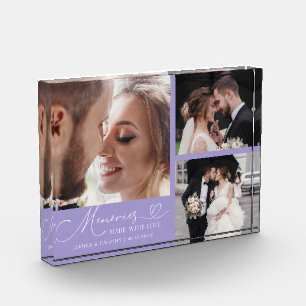 Bloc Photo Mémoires Faites avec Amour Mariage Lilas