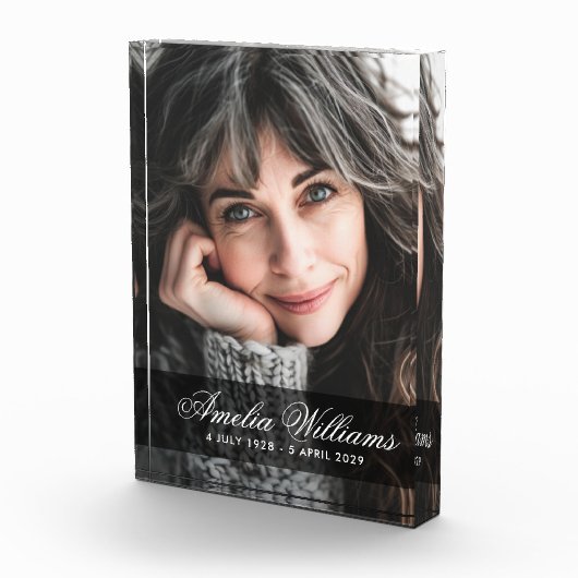 Bloc Photo Mémorial calligraphie nom du script date (Droite)