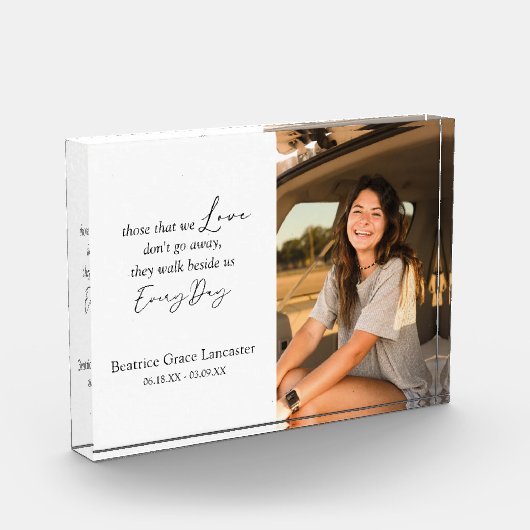 Bloc Photo Mémorial de deuil Sympathie moderne (Gauche)