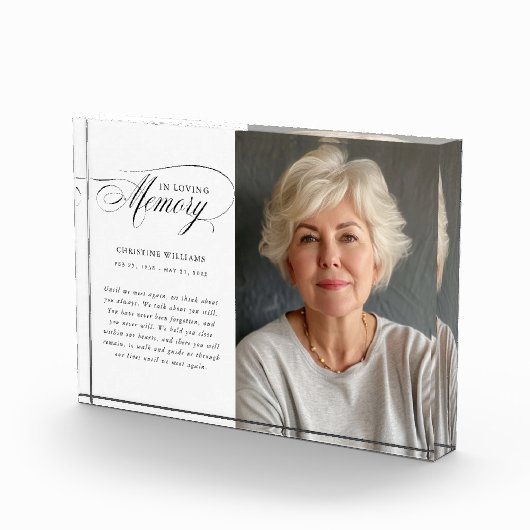 Bloc Photo Mémorial "In Love Memory", Nom, Photo (Droite)