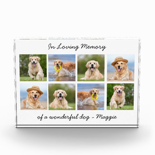 Bloc Photo Mémorial personnalisé pour animaux de compagnie da (Devant)