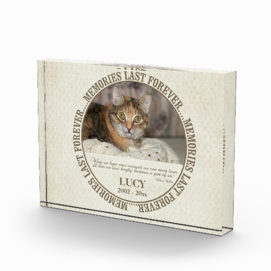 Bloc Photo Mémorial - Perte de chat - Nom personnalisé (Droite)