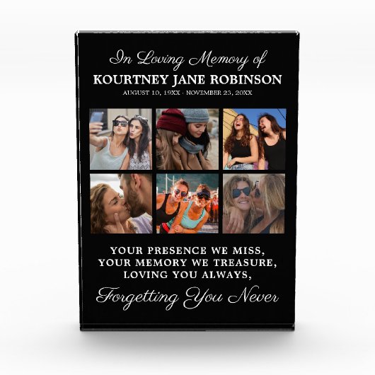 Bloc Photo Mémorial photo en mémoire d'amour (Devant)