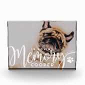 Bloc Photo Mémorial pour animaux dans la mémoire d'amour Paw (Devant)