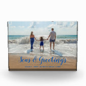 Bloc Photo Mer Bleue et Salutations Plage Noël (Devant)