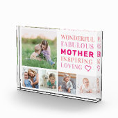 Bloc Photo Mère Famille Photo Collage Typographie moderne (Droite)