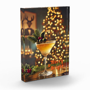 Bloc Photo Mi-Siècle Noël Joyeux & Cocktail lumineux