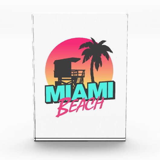 Bloc Photo Miami Beach Travel Vintage (Devant)