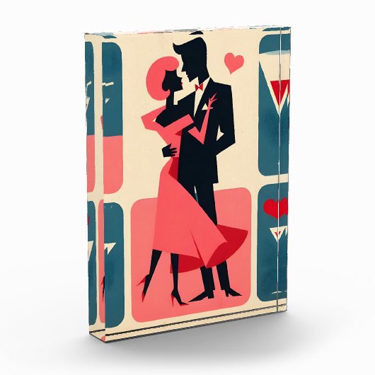 Bloc Photo Mid Century moderne Valentine Dancing Couple (Gauche)