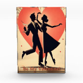 Bloc Photo Mid Century Valentine Dancing Couple avec Martini (Devant)