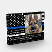 Bloc Photo Mince ligne bleue Officier Police Chien K9 Memoria (Gauche)
