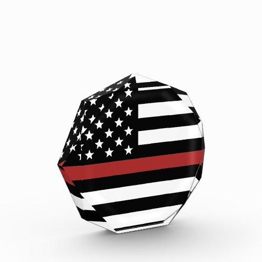 Bloc Photo Mince Red Line USA Drapeau Pompier Service d'incen (Gauche)