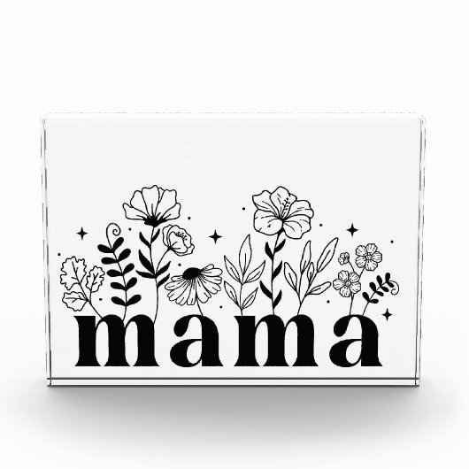 Bloc Photo Minimalistic Black & White Wildflower Mama (Devant)