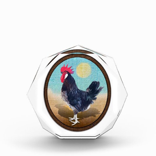 Bloc Photo Minorque Rooster Vintage Oval (Devant)