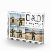 Bloc Photo Modern Black and White Grid Collage I Love You Dad (Droite)
