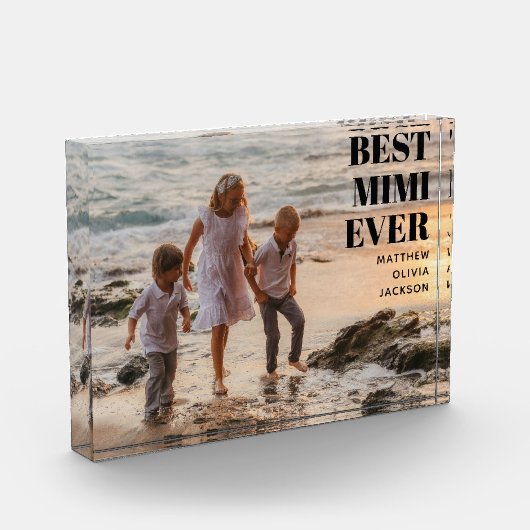 Bloc Photo Modern Black Grandkids Names Simple Best Mimi Ever (Gauche)