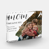 Bloc Photo Modern Brushstroke Black Script We Love You Mom (Gauche)