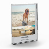 Bloc Photo Modern Dog Keepsake Gray Personalized Pet Collage (Gauche)