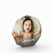 Bloc Photo Modern Script Name Baby Photo personnalisée (Gauche)