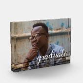 Bloc photo moderne à rayures noir et or (Gauche)