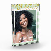 Bloc photo moderne à rayures vertes et or (Gauche)