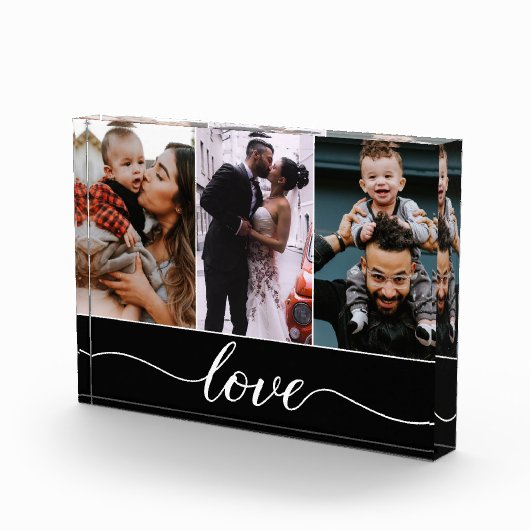 Bloc Photo Moderne Custom 3 Photos Love Script (Droite)