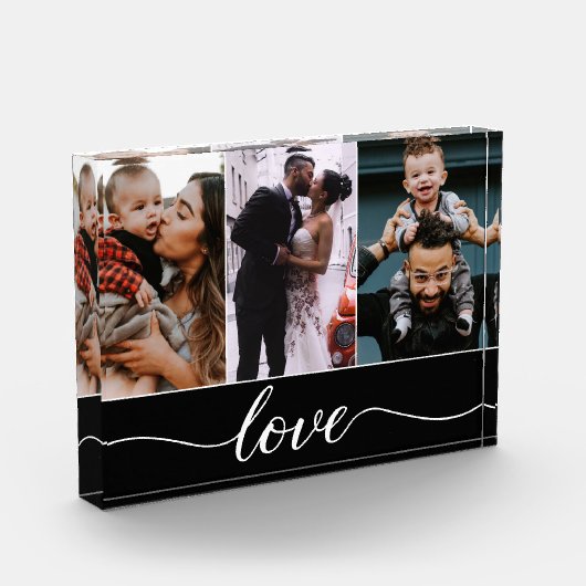 Bloc Photo Moderne Custom 3 Photos Love Script (Gauche)