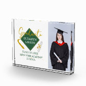 Bloc Photo Moderne Élégant Senior Green Thème Graduation (Droite)