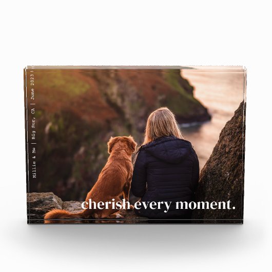 Bloc Photo Moderne Elegant Simple Cherish Memory Personnalisé (Devant)