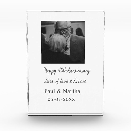 Bloc Photo Moderne heureux 40e anniversaire ajouter nom date (Devant)