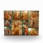 Bloc Photo Moderne Merriest Christmas Green 10 Multi Collage<br><div class="desc">Moderne Merriest Christmas Green 10 Multi Collage Photo Block. Cette carte branchée comprend un collage photo de 9 photos de famille sur le devant avec texte et arrière - plan personnalisés.</div>