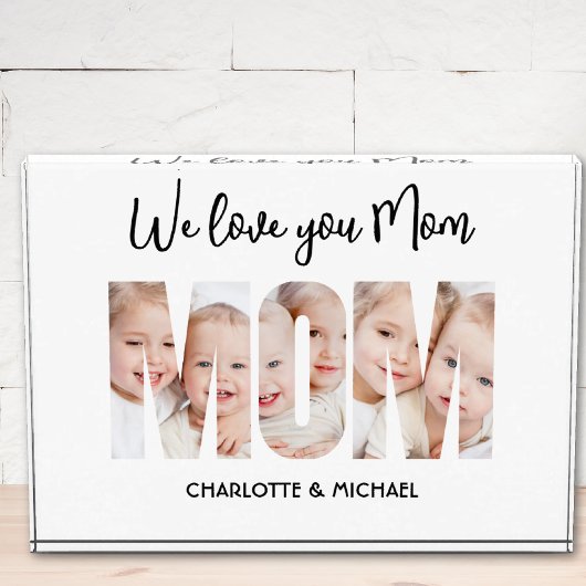 Bloc Photo Mom 3 Photos Cutout Letters Photo Block