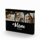 Bloc Photo Mom Established Modern Script Black 3 Photo Block (Droite)