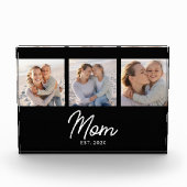 Bloc Photo Mom Established Modern Script Black 3 Photo Block (Devant)