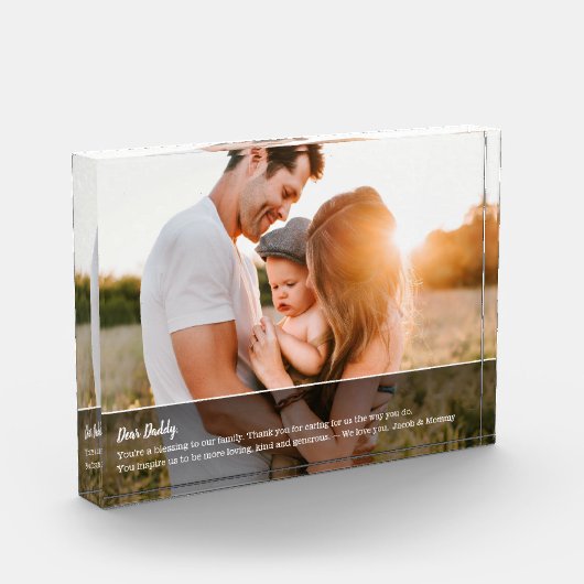 Bloc Photo Mon cher père personnalisé garde de message photo (Gauche)