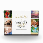 Bloc Photo Mondes Noir et Or Meilleur Maman Personnalisée 6 (Devant)
