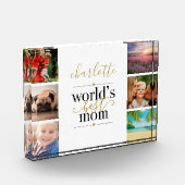 Bloc Photo Mondes Noir et Or Meilleur Maman Personnalisée 6 (Gauche)