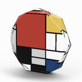 Bloc Photo Mondrian Peinture Rouge Plane Jaune Noir Gris Bleu (Droite)