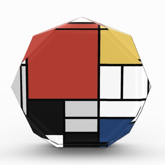 Bloc Photo Mondrian Peinture Rouge Plane Jaune Noir Gris Bleu (Devant)