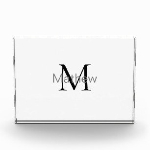 Bloc Photo monogramme de lettre initiale simple ajoutez votre