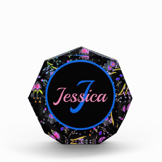 Bloc Photo Monogramme floral élégant (Devant)