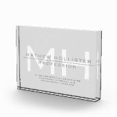 Bloc Photo Monogramme masculin, affaires grises (Droite)