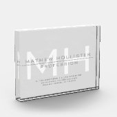 Bloc Photo Monogramme masculin, affaires grises (Gauche)