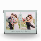 Bloc Photo Monogramme moderne | Sage Vert Deux (Devant)