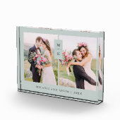 Bloc Photo Monogramme moderne | Sage Vert Deux (Droite)