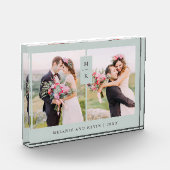 Bloc Photo Monogramme moderne | Sage Vert Deux (Gauche)