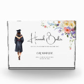 Bloc Photo Monogramme mou Graduation florale (Devant)